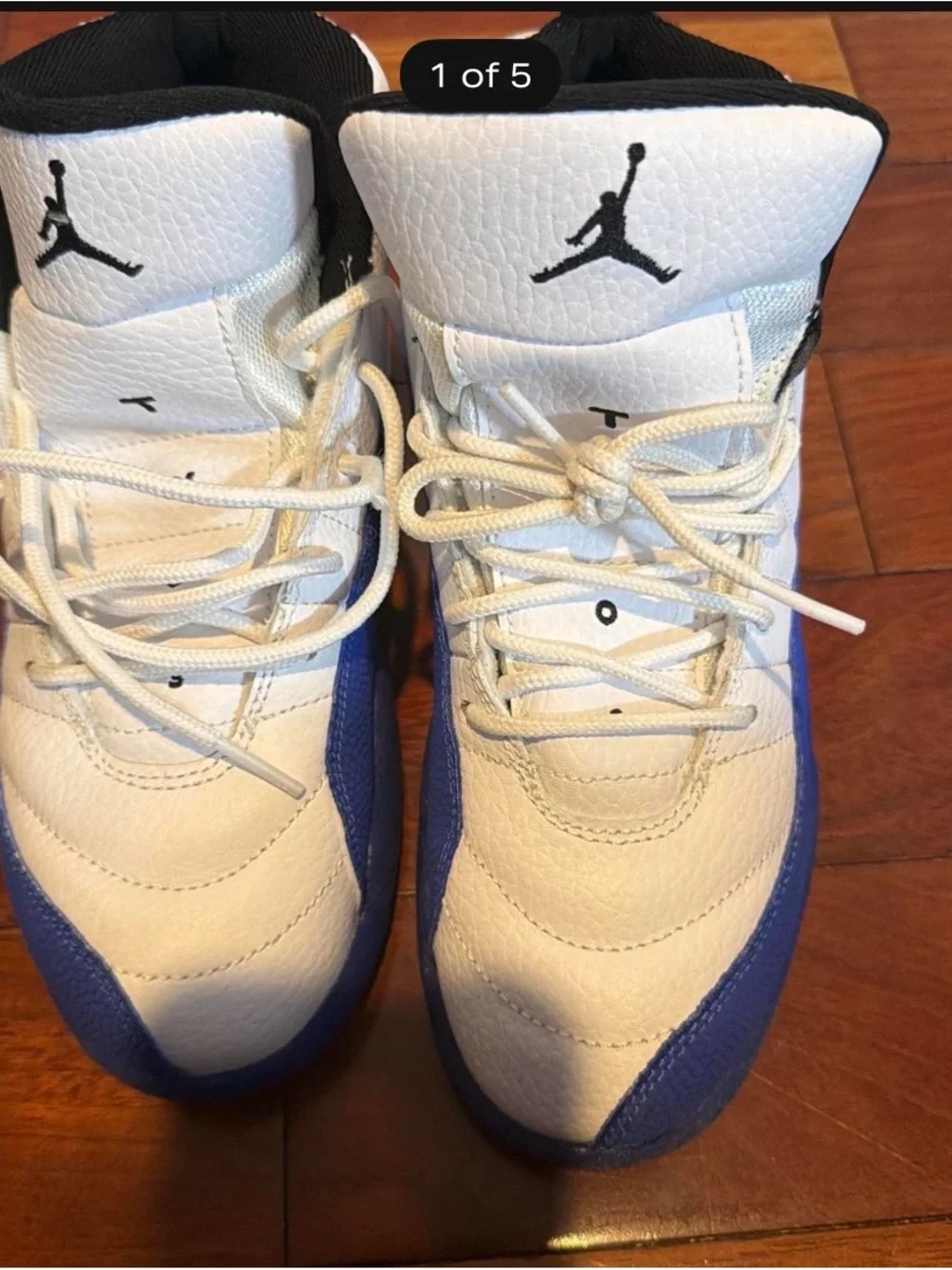 Kids Jordan White and Blue High-Top Sneakers